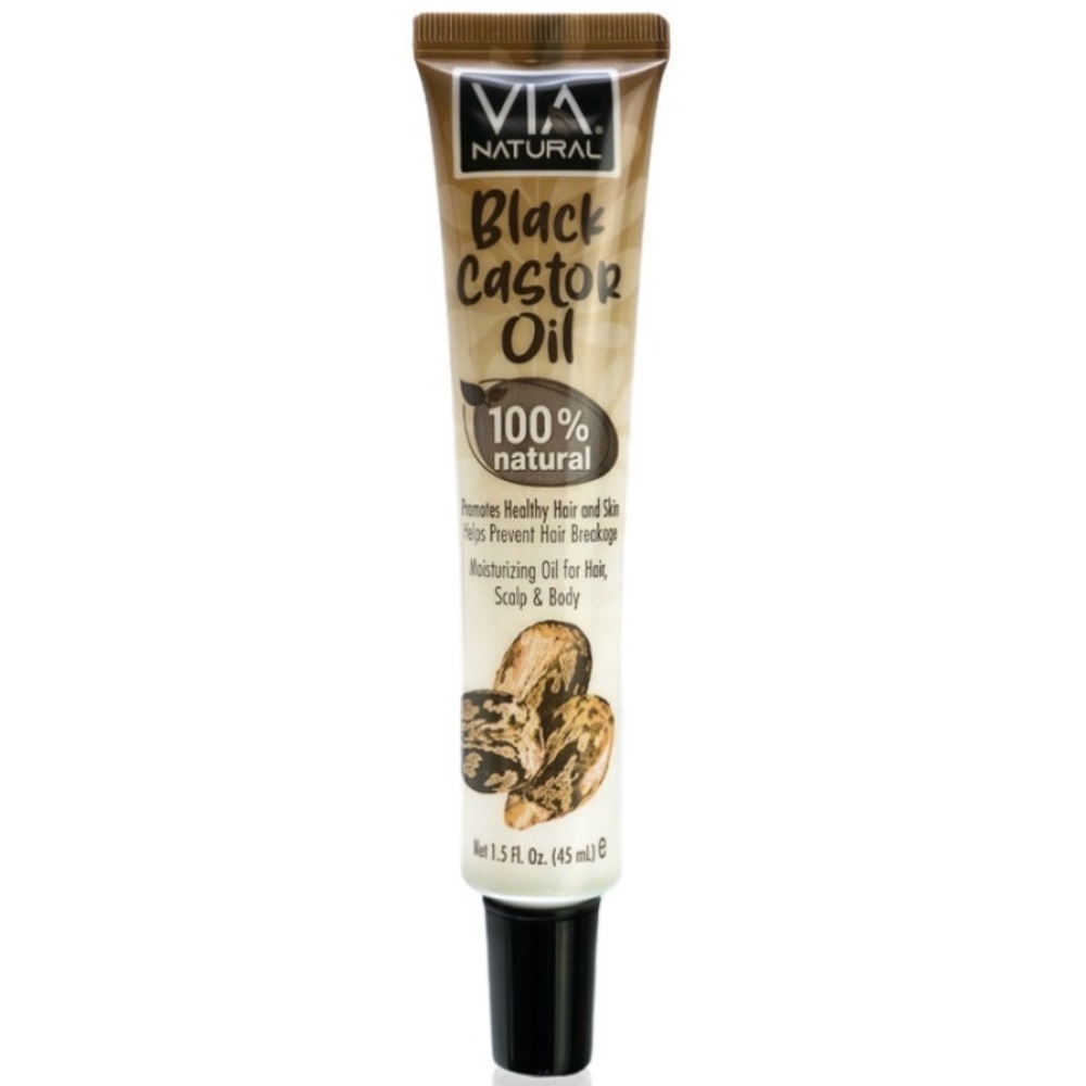 3/$12 Via Natural Black Castor Moisturizing Oil for Hair, Scalp and Body 1.5oz